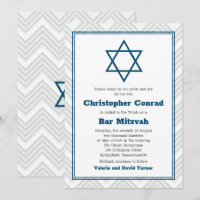 Blue White Traditional Bar Mitzvah