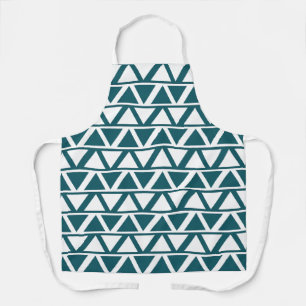 Blue White Triangle Stripes Geometric Pattern Apron