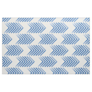 Blue White Tribal Arrow Pattern Fabric