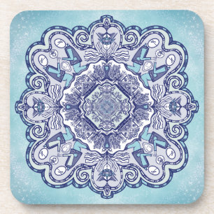 Blue white Trivet Coaster