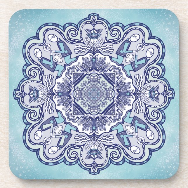 Blue white Trivet Coaster (Front)
