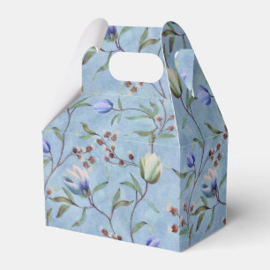 Blue & White Tulips Anemones Pattern Favour Box
