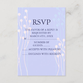 Blue & White Twig Design RSVP