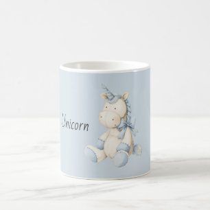 Blue White Unicorn Coffee Mug