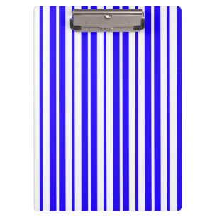 Blue White Vertical Stripes Pattern Clipboard
