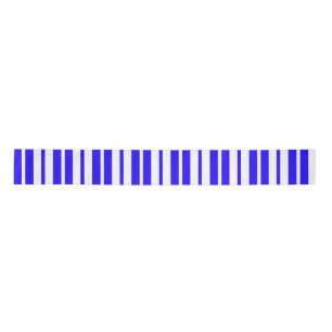 Blue White Vertical Stripes Pattern Satin Ribbon