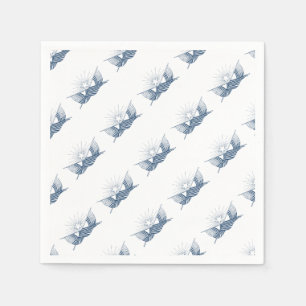 Blue & White Vintage American Flags w/Shining Star Napkin