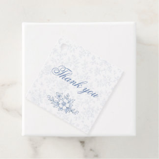 Blue & White Vintage Floral Wedding gift tag small