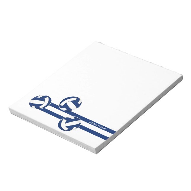 blue white volleyballs custom name notepad (Rotated)