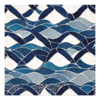 Blue White Wave Pattern 01