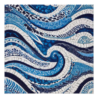 Blue White Wave Pattern 05