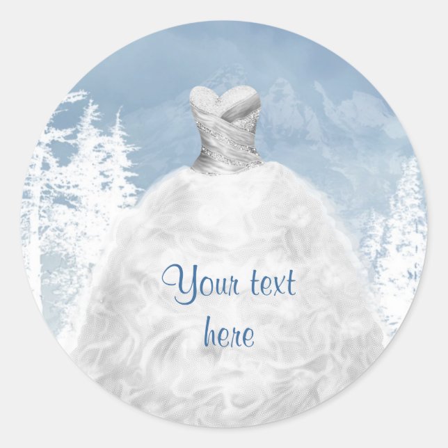 Blue White Winter Quinceanera Stickers (Front)