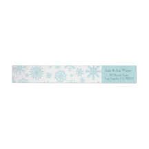 Blue White Winter Snowflake Christmas  Labels