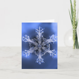 Blue & White Winter Snowflake Folded Greeting Card