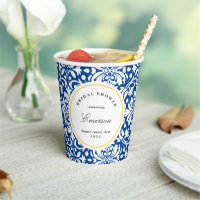 Blue White Yellow Chic Feminine Damask Pattern