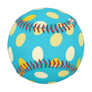 Blue White Yellow Colourful Eggs Bird Nests Dots Baseball