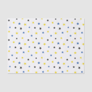 BLUE WHITE YELLOW STARS TISSUE PAPER