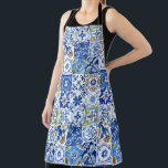Blue, White & Yellow Watercolor Mediterranean  Apron<br><div class="desc">Introducing the Blue, White & Yellow Watercolor Mediterranean Apron! This stunning apron is sure to bring an aura of sophistication to your kitchen. Keep yourself tidy and stylish while cooking or baking with this large size apron, designed straight from Italy’s Amalfi Coast. The vibrant blue, yellow, and white watercolor pattern...</div>