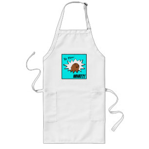 blue white Yo Man What You Want Mug Shot Comics Long Apron