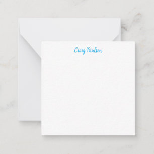 Blue White Your Name Calligraphy Unique Minimalist Card