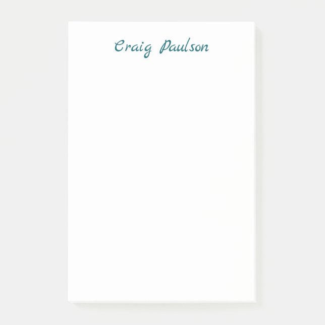 Blue White Your Name Unique Special Minimalist Post-it Notes (Front)