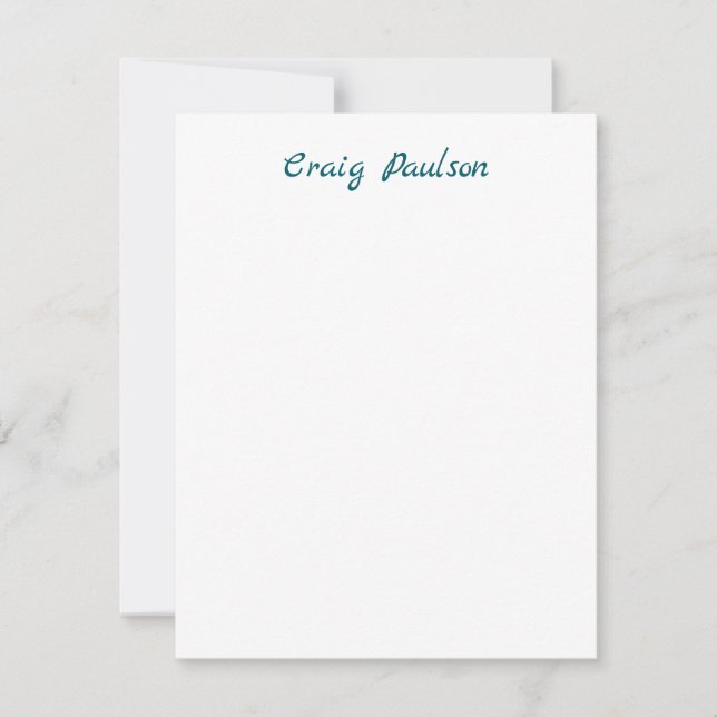 Blue White Your Name Unique Special Minimalist RSVP Card (Front)