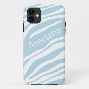 Blue & White Zebra Print iPhone 5 Case