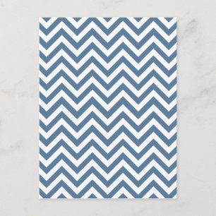 Blue & White Zigzag Pattern Postcard