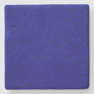 Blue Whorls Limestone Coaster