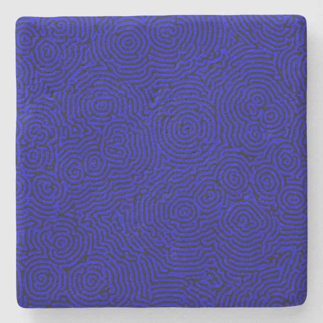 Blue Whorls Limestone Coaster (Front)