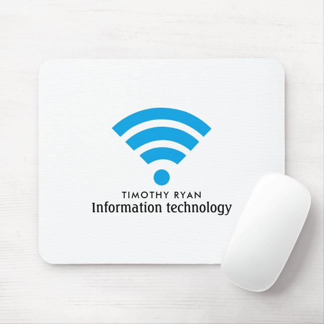 Blue Wi-Fi Logo, Information Technology, Computer Mouse Pad (With Mouse)