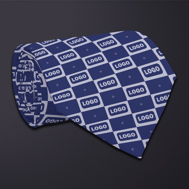 Blue (Wide Rectangle) Logo Chequerboard  Tie (Creator Uploaded)