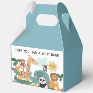 Blue Wild Animal Birthday Favour Box