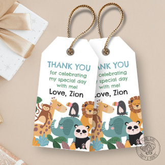 Blue Wild Animal  Gift Tags