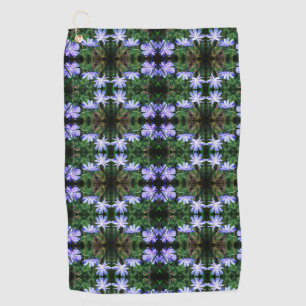Blue Wild Chicory Flowers Pattern      Golf Towel