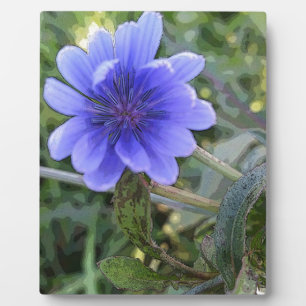 Blue wild flower plaque