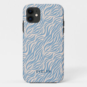 Blue Wild Tiger Stripes iPhone 11 Case