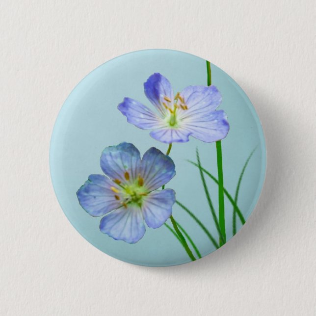 Blue Wildflower 6 Cm Round Badge (Front)