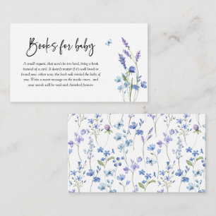 Blue Wildflower Baby Shower Books for Baby Enclosure Card
