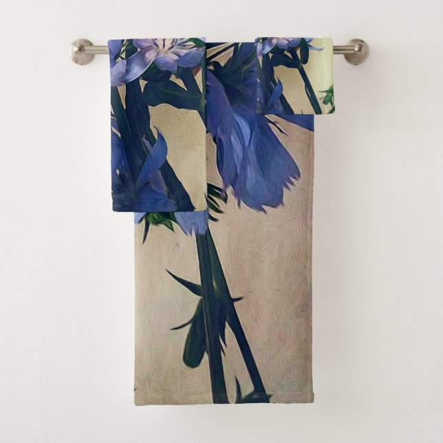 Blue Wildflower Bath Towel Set (Insitu)