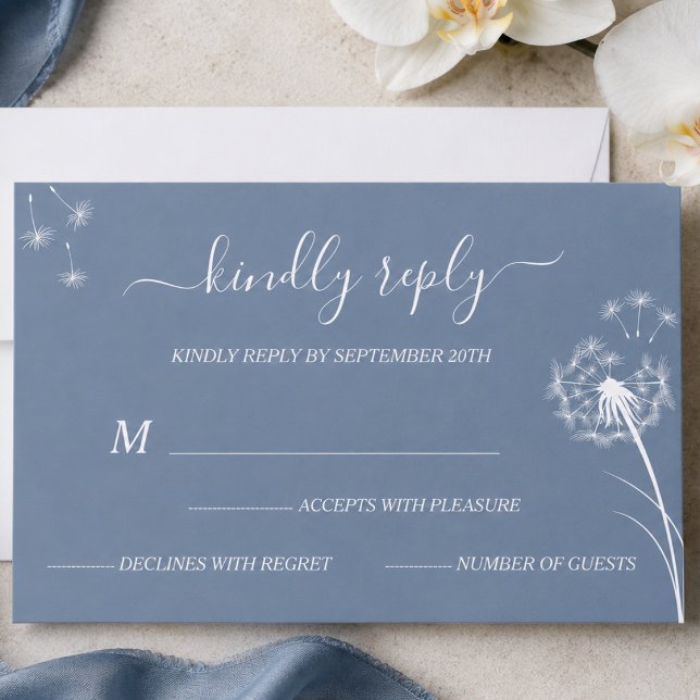 Blue Wildflower Boho Wedding RSVP Card (Creator Uploaded)