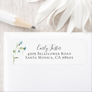 Blue Wildflower Botanical Return Address Label