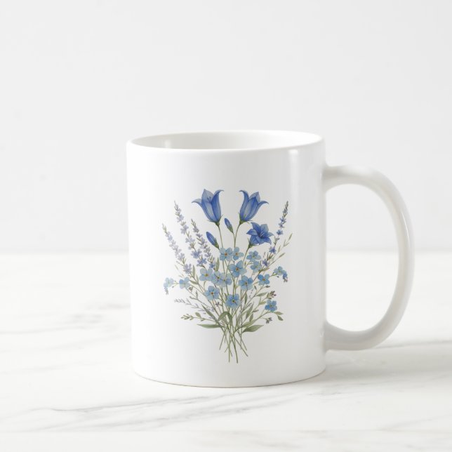Blue Wildflower Bouquet Coffee Mug (Right)