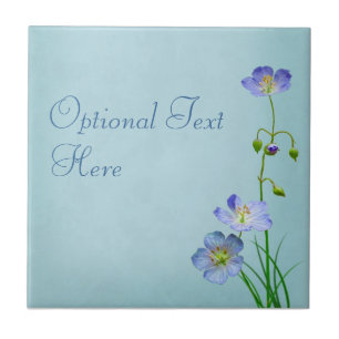 Blue Wildflower Ceramic Tile