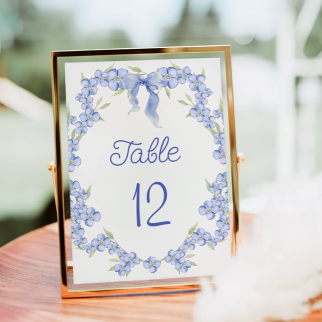 Blue Wildflower Floral Table Number (Creator Uploaded)