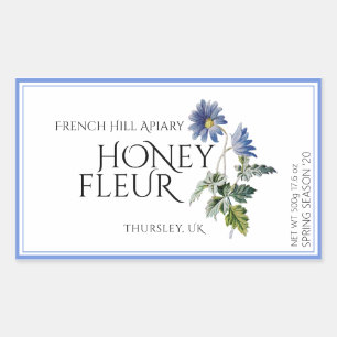 Blue Wildflower Honey Label (Date Harvested)
