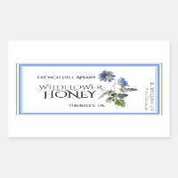 Blue Wildflower Honey Label (Date Harvested) Aster