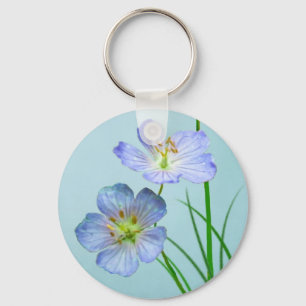 Blue Wildflower Key Ring