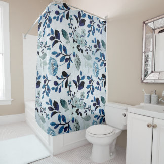Blue Wildflower Meadows  Shower Curtain