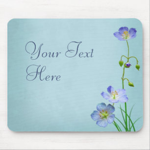 Blue Wildflower Mouse Pad